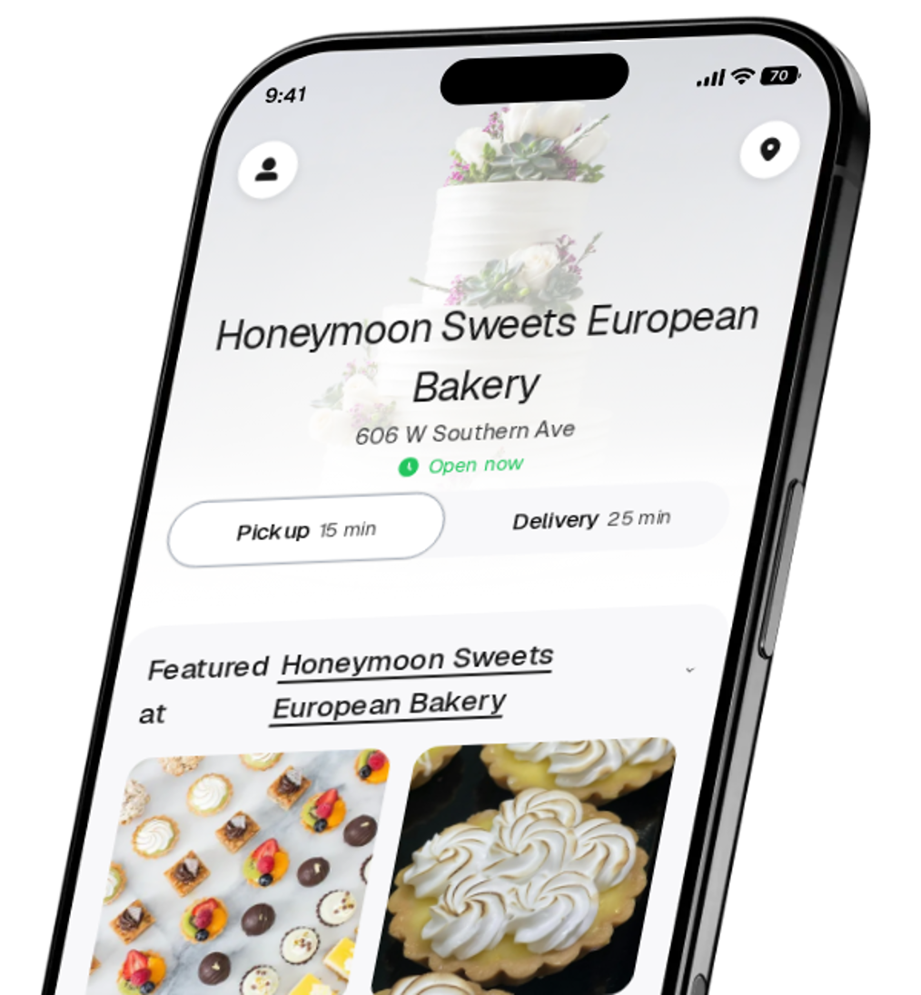 Honeymoon Sweets European Bakery app preview