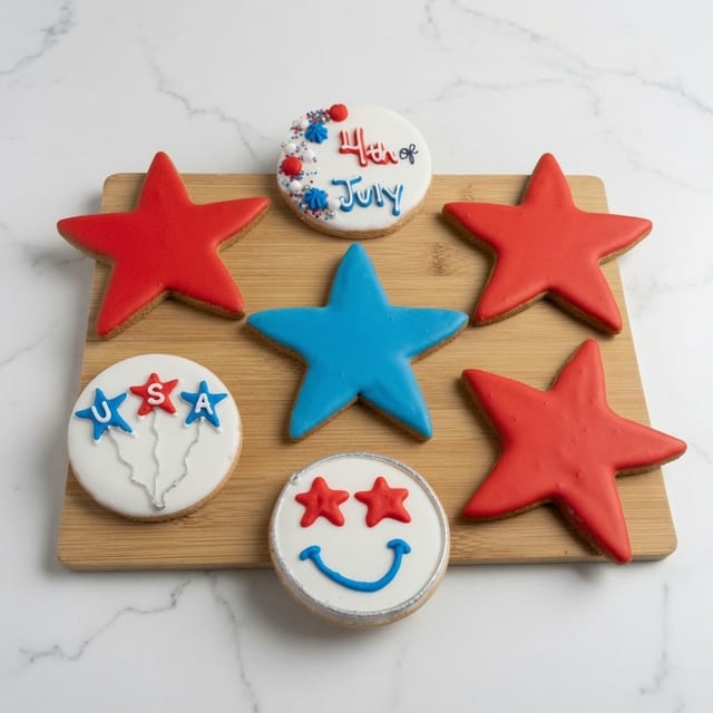 4th of July Celebration Shortbread Cookies 1 Dozen.