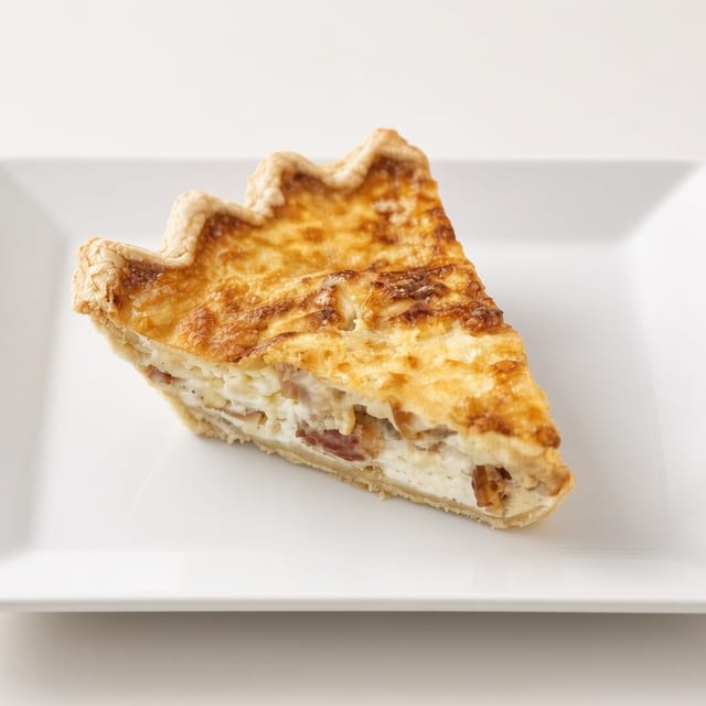 Quiche Lorraine (Bacon, Onion, Gruyère Cheese)- Slice.