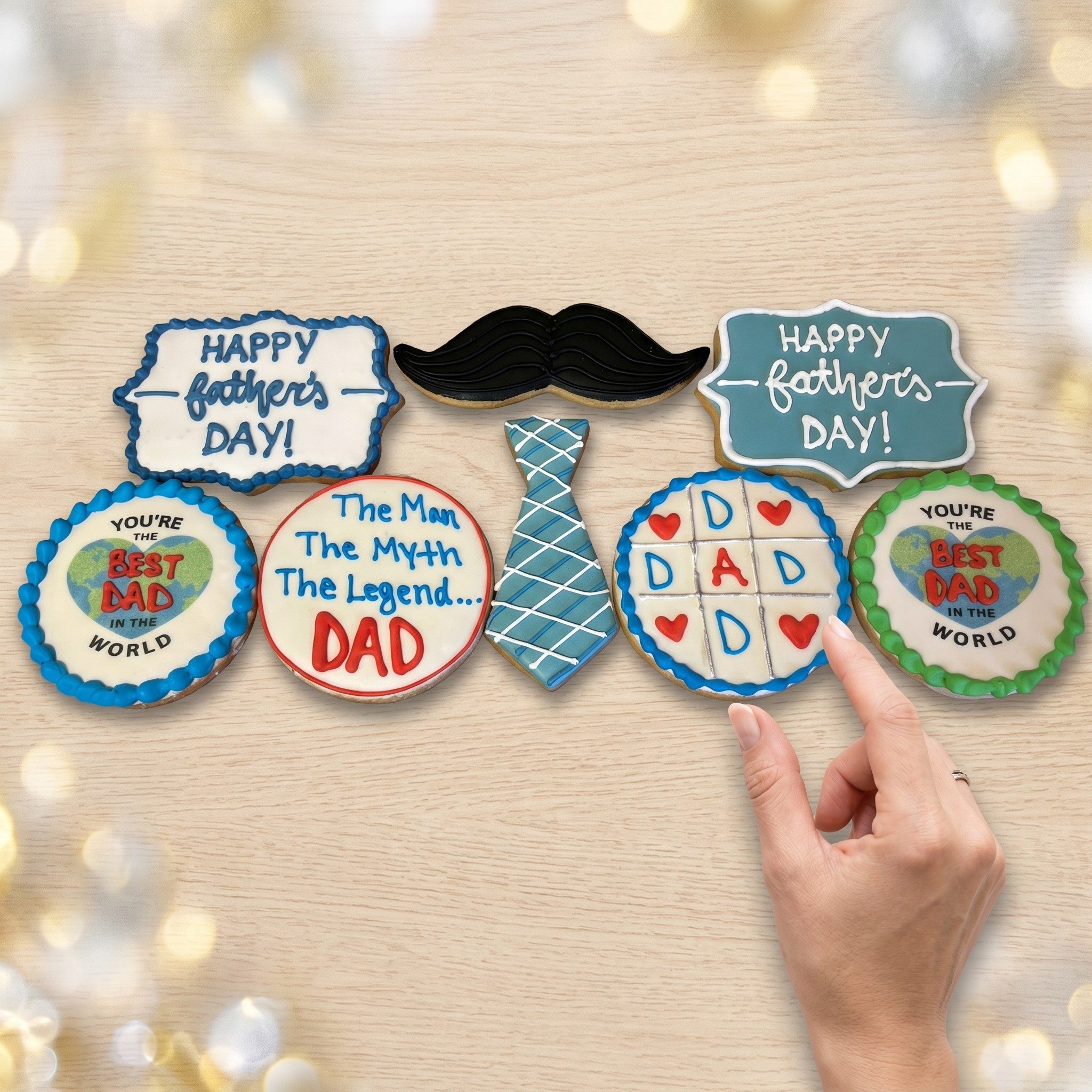 Father’s Day Hand-Decorated Shortbreak Cookies- 1 Dozen.