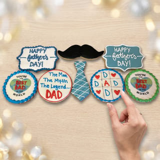 Father’s Day Hand-Decorated Shortbreak Cookies- 1 Dozen