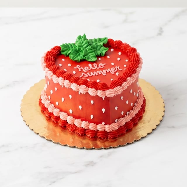 Hello Summer Strawberry Bavarian Cake.