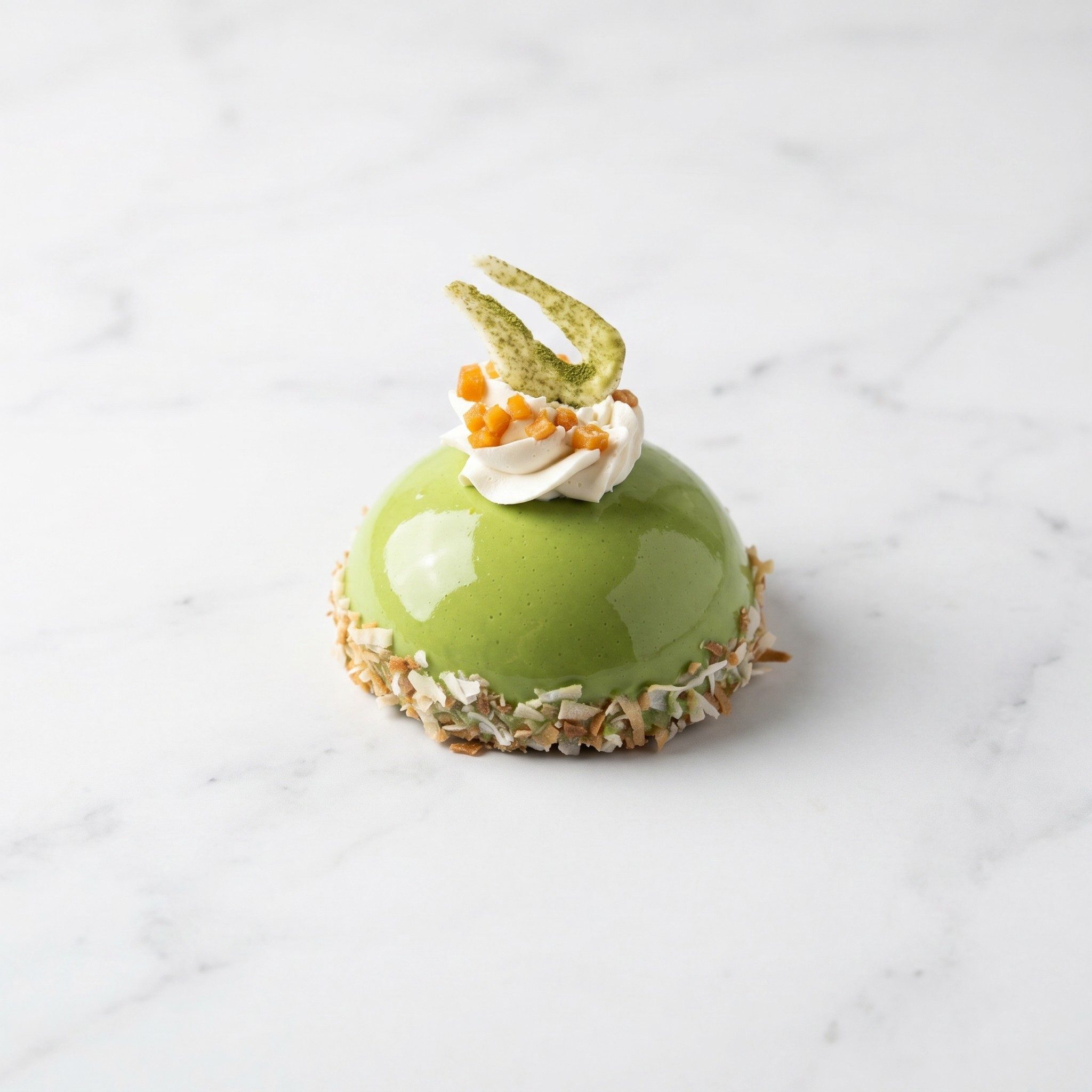 Matcha Mango Coconut Mousse Bomb.